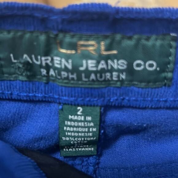 LRL‎ LAUREN RALPH LAUREN JEANS.CO CORDUROY COLBAT BLUE PANTS SIZE 2 - Picture 6 of 8